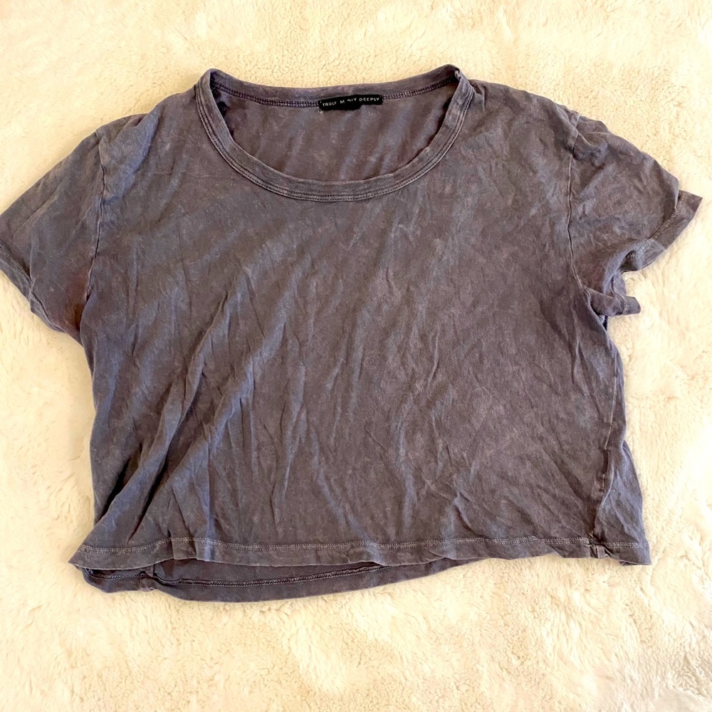 Truly Madly Deeply grey Uber-soft crop top